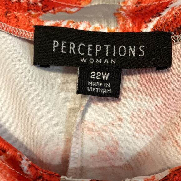 Perceptions Orange & Cream Midi Dress Size 22! - Picture 4 of 7
